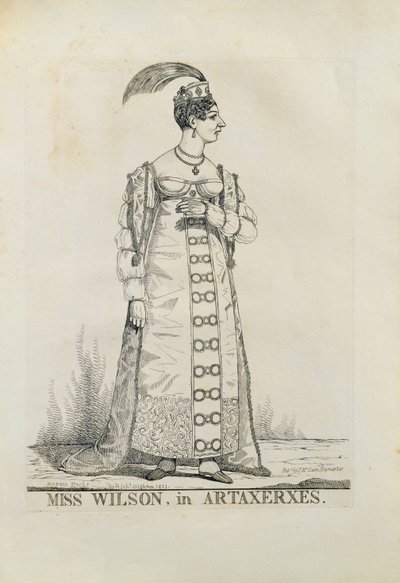 Mlle Wilson dans Artaxerxes, 1821 - Richard Dighton